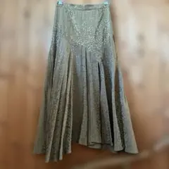 ZARA フレアスカート カーキベージュ スリット入り
