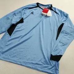 新品4L★ルコック水色 長袖サッカーキーパーシャツ 肘パッド付き