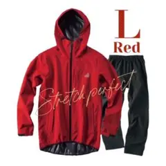 ⭐️新品⭐️ レインスーツストレッチPERFECT L上下レッド WORKMAN