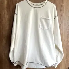 EDWIN 白ロングTシャツ ポケット付Lサイズ