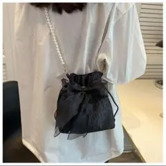 パール付き　オシャレ　お買い　二次会　お祭り　デート　浴衣　人気　ブラック