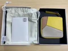 LOEWEロエベ パズル 二つ折り財布 アナグラム ラウンドジップ イエロー