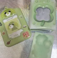 お茶犬トレカケース＋クローバーコレクトブック、メモ