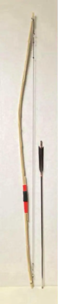 自宅室内弓道射稽古用竹弓（握赤）