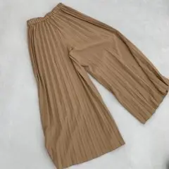 JETSET ワイドパンツ プリーツ ゴムウエスト ベージュ Fサイズ