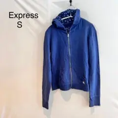 M730 エクスプレス 青 S パーカー ジップアップ フーディー