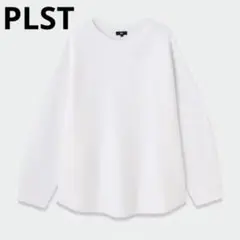 PLST コットンブレンドフレアセーター （長袖） ホワイト 白 ニット M