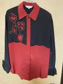 SAISON DE ELL 赤黒刺繍シャツ 9AR