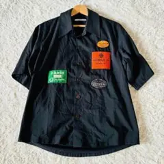 【美USED】LIBERUM/STUDIOUS 別注ステッカーシャツ 黒