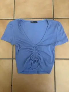 ZARA ライトブルー 半袖Tシャツ Sサイズ