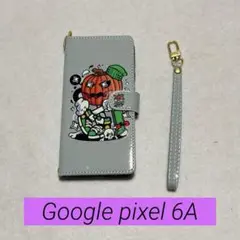 Google pixel 6A パンク系 かぼちゃスマホケース（グレー）