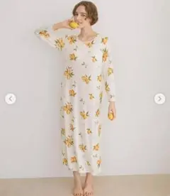PEACH JOHN PICK&MIXパデットマキシワンピ レモン柄
