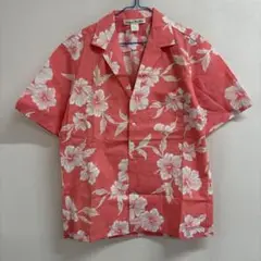 DesignsCreations 半袖　アロハシャツ M ピンク系　花柄　ウ48