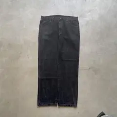 90s RUSTLER ブラックバギーデニムパンツ 38/30