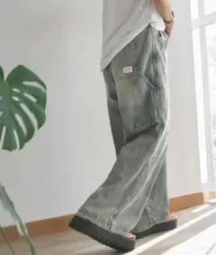 JAVA メンズライク ペインター ツイル ＆ ワイド デニム パンツ