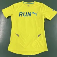 PUMA RUN 蛍光イエロー Tシャツ