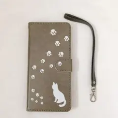 Xperia 10 III (マーク3) 手帳型 ケース 猫 グレー