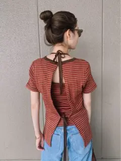 【CURRENTAGE】MALTI BDR BACK RBN プルオーバー