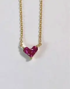 【美品】K18YGミステリアスハートネックレス♡