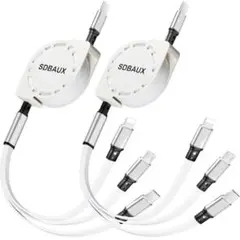 USB C to 3in1 充電ケーブル マルチ充電ケーブル 1m 2個セット