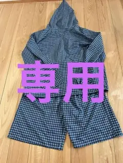 Unblendセットアップ / 水陸両用 チェック柄ハーフパンツMとパーカー