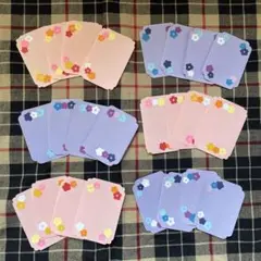 【ハンドメイド】花装飾付き角丸カード24枚セット