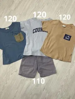 110 120 Tシャツ3枚　半ズボン1枚　セット