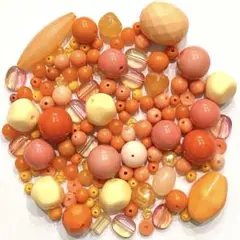 120個以上 ビーズ オレンジ系 アソート ビーズセット