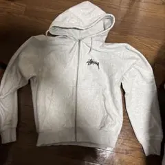 Stussy グレー パーカー Mサイズ バックプリント