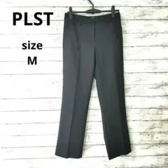 【PLST/プラステ】 スラックス ストレート　センタープレス　ブラック　M