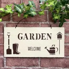 Gardenプレート　ガーデンピック　ウエルカムボード　ガーデン雑貨　ホワイト