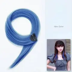 ヘアエクステ,SJL,60cm,ストレート,クリップ,ブルー,青,ロング