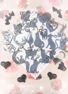 【243】猫チャーム19点セット　レジンチャーム