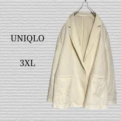 《UNIQLO》リネンブレンドジャケット 01 OFF WHITE 3XL