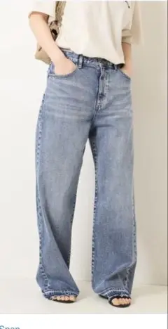 裾カット済　5 1/2 LOOSE-STRAIGHT DENIM ブルー　34