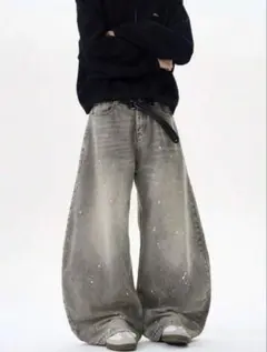 【即日発送】y2k opium バギーパンツ デニムパンツ 地底人 似
