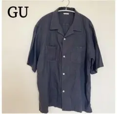 GU キューバシャツ　L　ブルーグレー