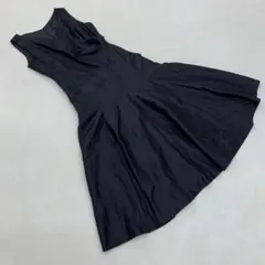 COMME CA ISM ワンピース ブラック ノースリーブ フレア 無地 L