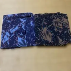 ネイビー 葉模様 綿生地 0.9m x 2.0m