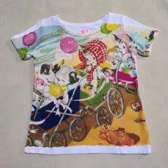 ムチャチャ レトロ 動物 プリント Tシャツ M 110〜120cm