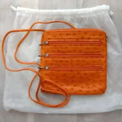 VIA LA MODA オーストリッチレザー ショルダーバッグ サコッシュ