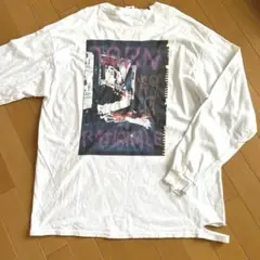 ナチュラルナンバー ロゴ入りダメージホワイト長袖カットソー