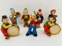 ピエロの音楽隊の置物 人形 置物 フィギュア 6体セット アンティーク レトロ