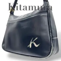 【良品】キタムラ　ワンショルダーバッグ　オールレザー　ブラック　肩掛け　大容量