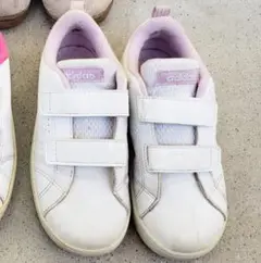 adidas ホワイト スニーカー 16cm ピンク