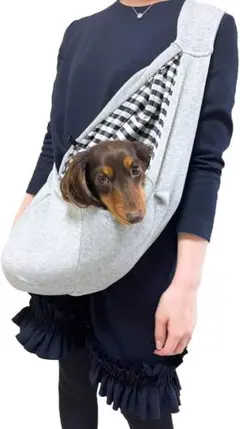 犬 抱っこ紐 ペットスリング 長さ調節可能 10kg グレー