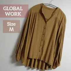 お値下げ★GLOBAL WORK★長袖 レーヨンブラウス シャツ 羽織り М
