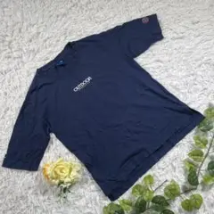 【OUTDOOR】7分袖シャツ　『M』　ネイビー　カットソー　ロゴプリント