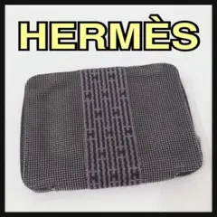 ☆HERMES☆ エルメス 折財布 グレー キャンバス エールライン パースPM