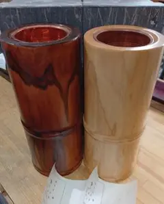 吉野桧木目壺　未使用品　筒型